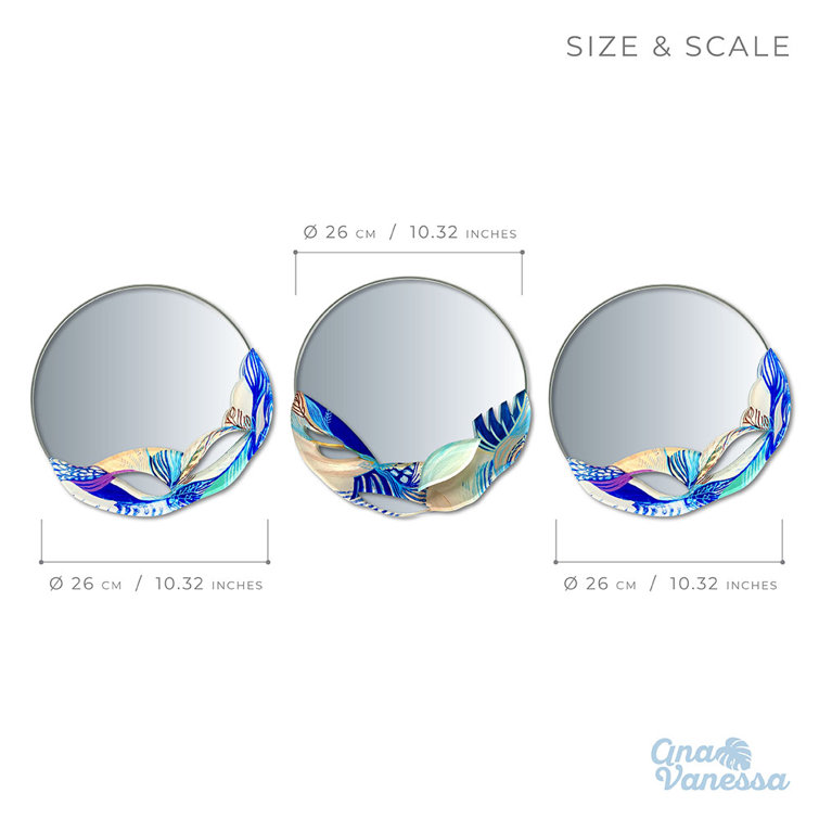 Ana Vanessa Mirrors 3 Piece Coral Reef Mirror Set Wayfair Canada